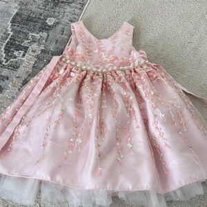 American Princess Pink Embroidered Kids Dress